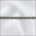 (D) Base Metal Antique Silver Plated Round Cable Chain