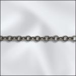 Base Metal Plated Round Cable Chain (Antique Silver)