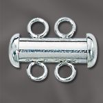 STERLING SILVER TUBE CLASP W/2 RINGS