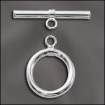 Sterling Silver 20mm Round Toggle Clasp