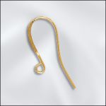 BASE METAL PLATED EAR WIRE .025"/.67MM/22 GA ROUND WIRE (GOLD PLATED)