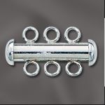 STERLING SILVER TUBE CLASP W/3 RINGS