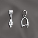 BASE METAL PLATED PINCH BAIL WITH RING AND PEGS (SILVER PLATED)