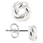 Sterling Silver Love Knot Earring w/ Clutch - 6mm