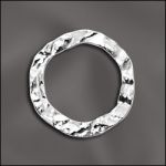 STERLING SILVER 14MM HEXAGON HAMMERED RING