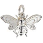 Sterling Silver Large Honey Bee Charm w/ Open Jump Ring - 10x12mm