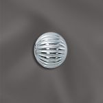 STERLING SILVER 6MM CORRUGATED ROUND BEAD W/2.4MM HOLE