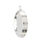 Sterling Silver Round Bezel Setting with Ring - 18.5mm OD
