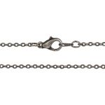 Base Metal Plated Finished Filed Cable Chain - 18" (Antique Silver) W/LC