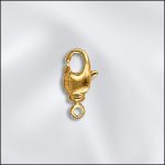 Base Metal Plated 9mm Swivel Lobster Claw w/Ring (Gold Plated)
