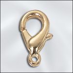 Base Metal Gold Plated Lobster Claw - 14.5mm