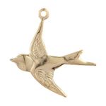 Gold Filled Bird (Swallow) Charm 17MM