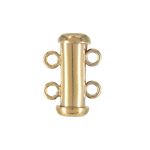 Gold Filled Tube Clasp - 2 Rings - 15MM