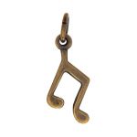 Base Metal Antique Brass Plated Music Note Charm