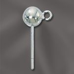 Sterling Silver 5mm Ball Post with Open Ring - .8mm/20 GA/.032”