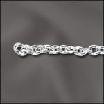 Base Metal Plated Fine Cable Chain (Silver Plated)