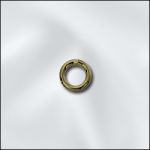 Base Metal Plated 20GA .032X4mm OD Round Jump Ring - Closed (Antique Brass)