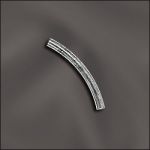(D) BASE METAL PLATED 2.5X25MM CURVED TUBE (SILVER PLATED)